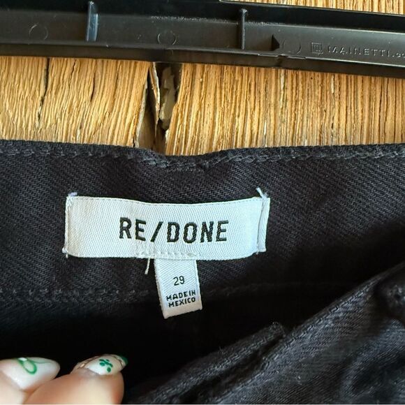 Re/Done 184-3WSTV27 Stove Pipe High-Rise Straight Jeans Black Size 29 - Picture 5 of 10